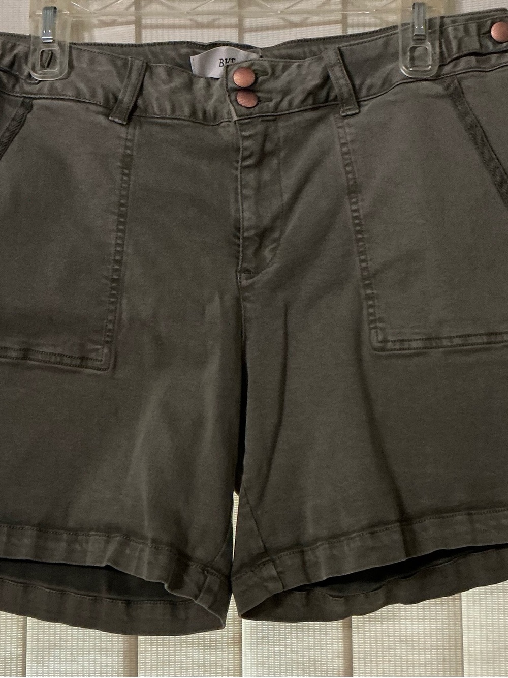 Y2K BKE Buckle Olive Green Cargo Shorts Utility Size 31 - Picture 7 of 9